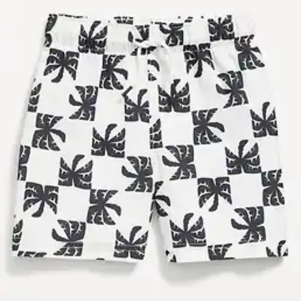 Kids Palm Print Swim Trunks